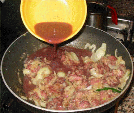estofado de jabalì con polenta: preparacion