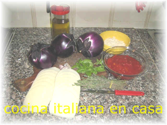 berenjanas Parmisan: ingredientes