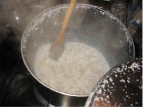 hervir el trigo en la leche